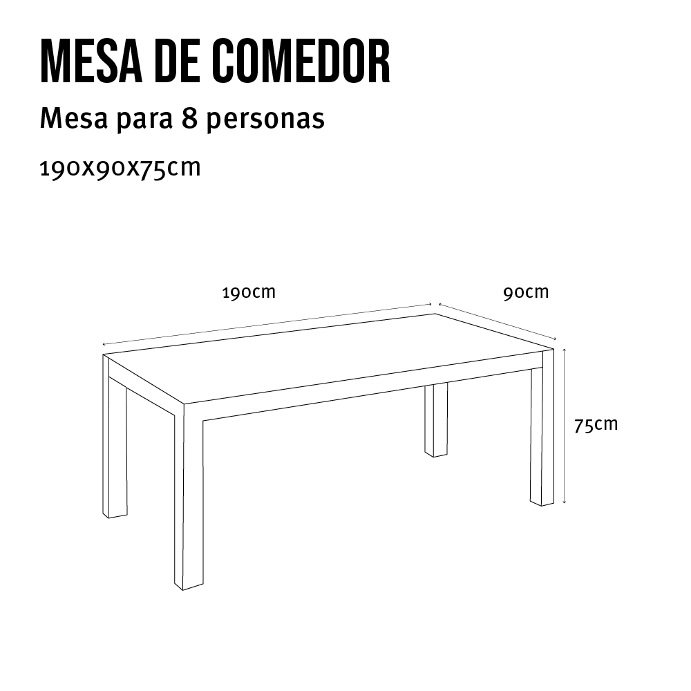 Mesa de comedor 8 personas